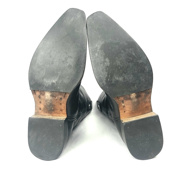 Cole Haan Lenox Leather Steel Toe Square Pull-On Tall Riding Boots US9-9.5 Black - Picture 8 of 12